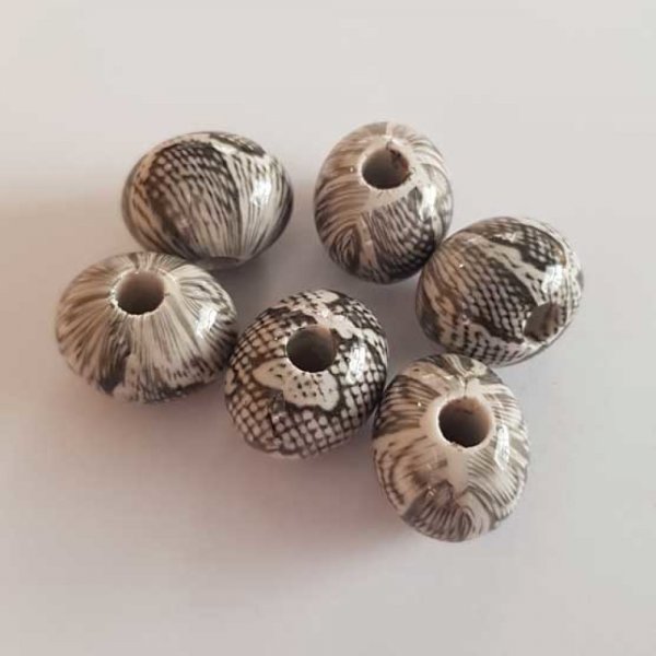 Perle ronde plastique fantaisie serpent 19 mm N&deg;01