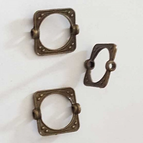 Perle rondelle plate anneau intercalaire en m&eacute;tal argent&eacute; 013 Bronze