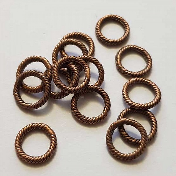 Perle rondelle plate anneau intercalaire m&eacute;tal argent&eacute; 042 Cuivre