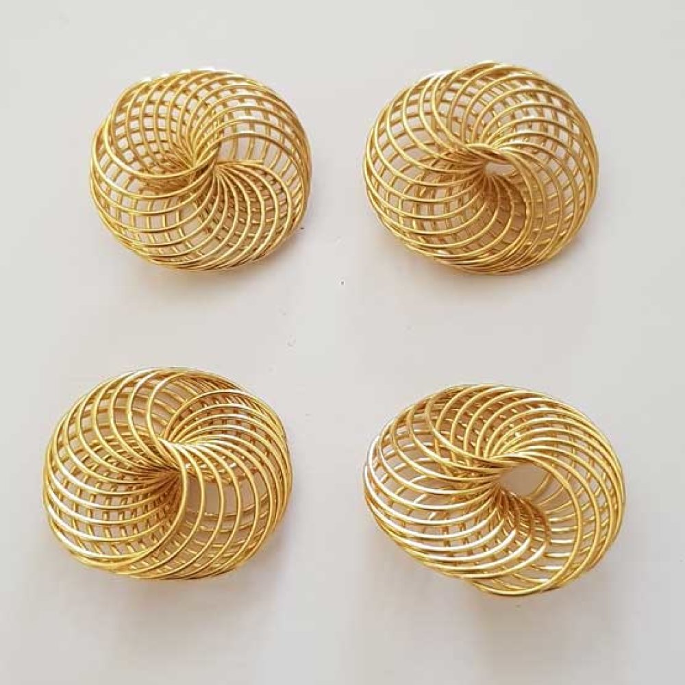 Blomma spiral pärla 30 mm guld N°04