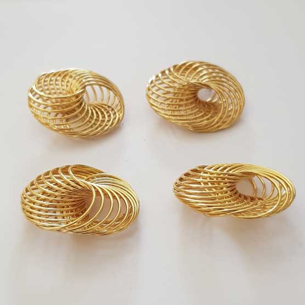 Blomma spiral pärla 30 mm guld N°04