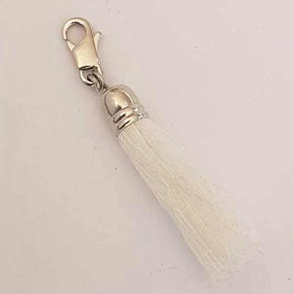 Pompon Mousqueton 45 mm Blanc