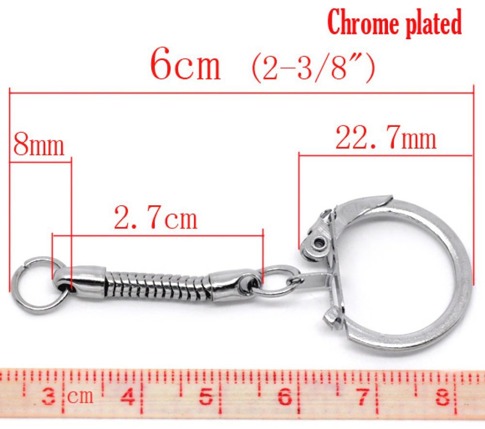 Silver metall nyckelring 6 cm