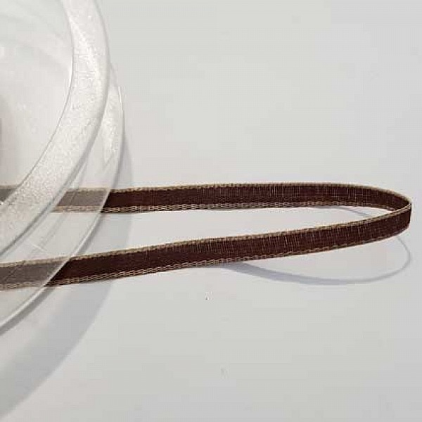 Ruban Galon 05 mm motif uni N&deg;01 marron