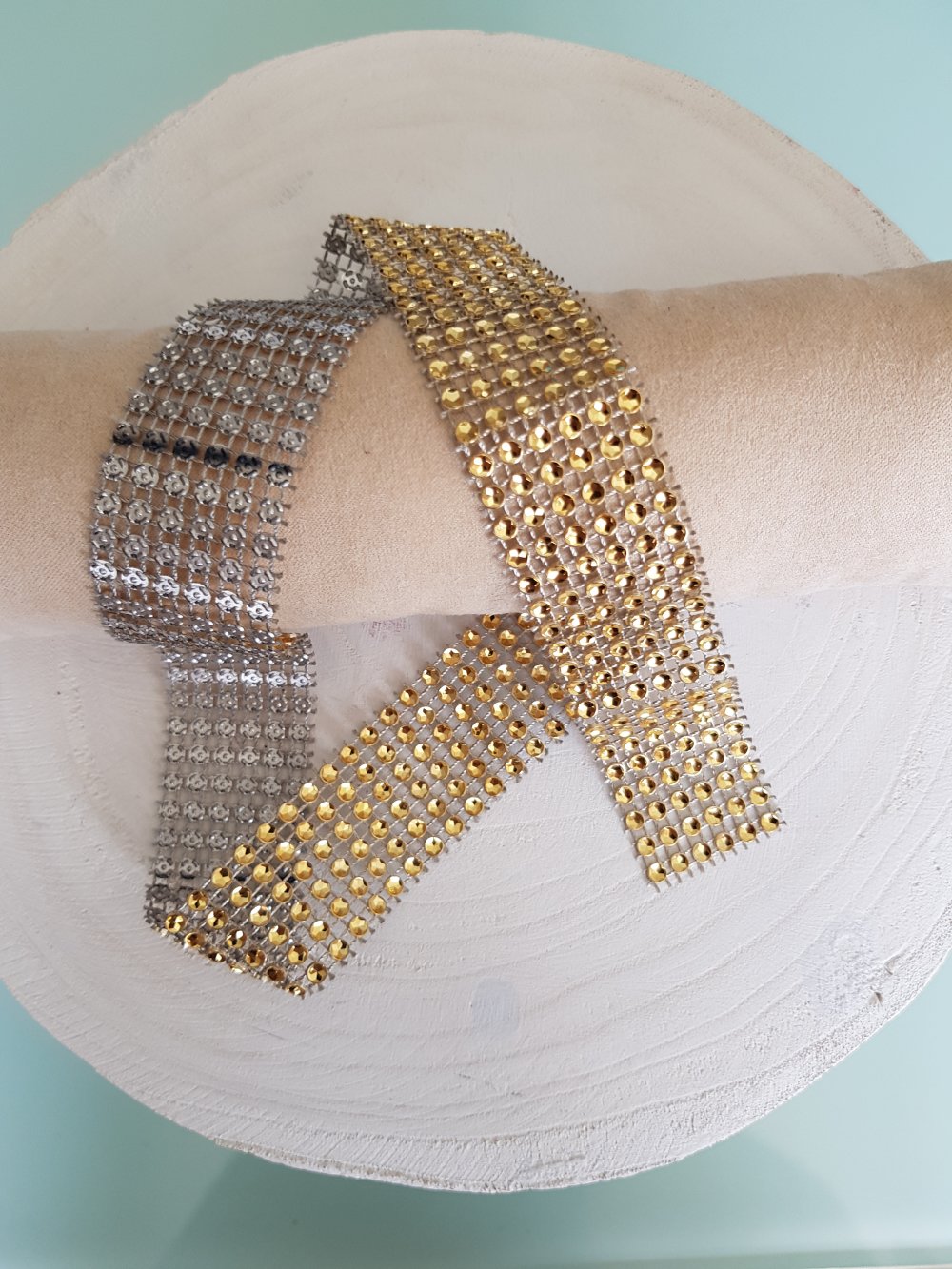Strassband N°05 Guld per 0,50 cm.