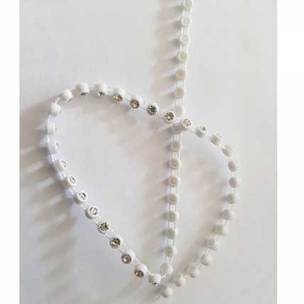 Ruban de strass en cristal de 4 mm au m&egrave;tre Blanc