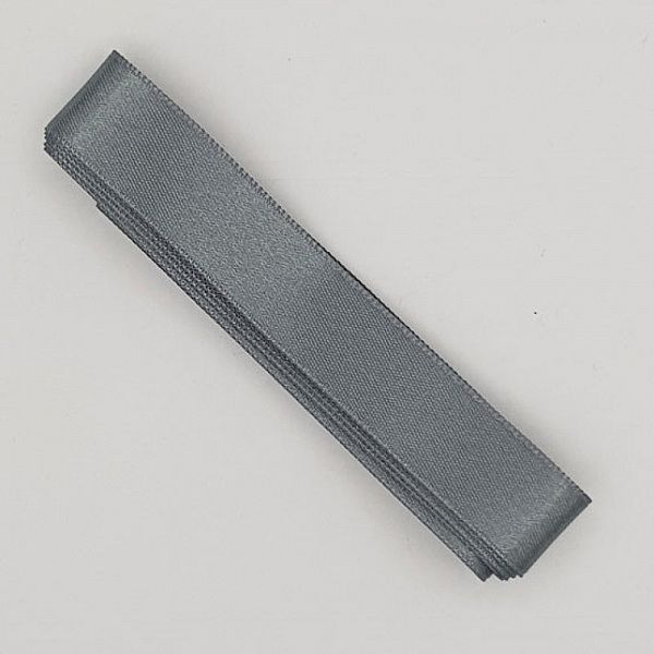 Ruban satin Gris Fonc&eacute; double face de 16 mm x 1 m&egrave;tre