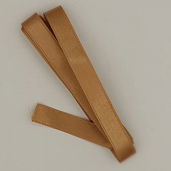 Ruban satin Marron Glac&eacute; double face de 10 mm x 1 m&egrave;tre