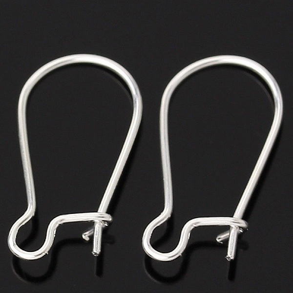 Supports de boucles d'oreilles dormeuses argentées 18mm.