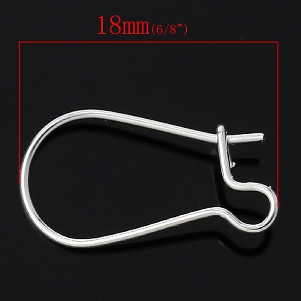Support de boucle d'oreille dormeuse argenté de 18mm.