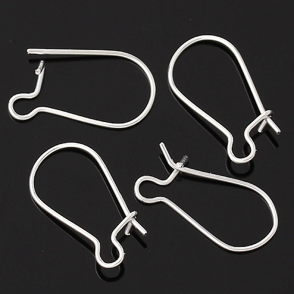 Supports de boucles d'oreilles dormeuses argentées 18mm pour bijoux.