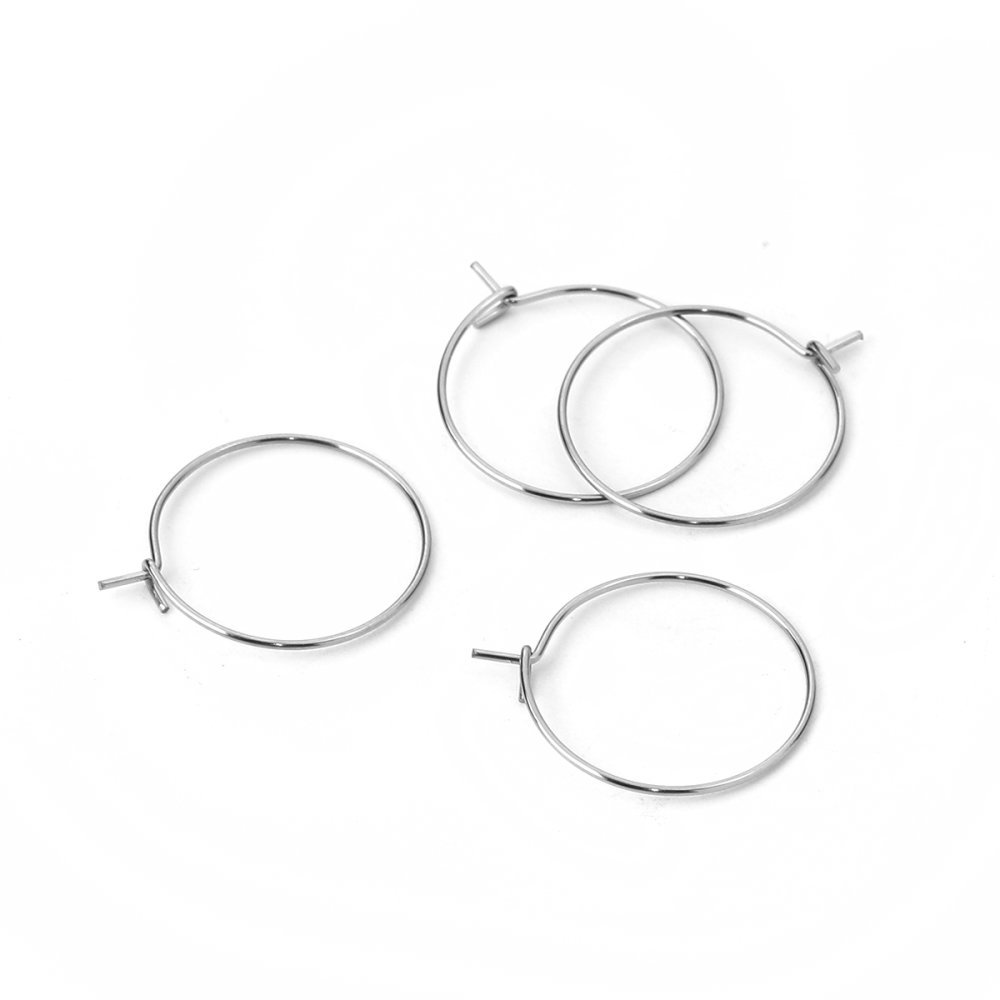 Creole örhängehållare rostfritt stål silver N°03-20 mm x 5 par