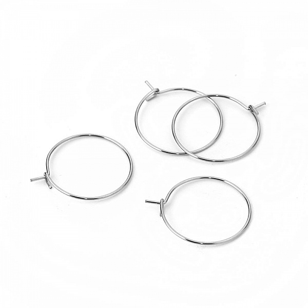 Creole &ouml;rh&auml;ngeh&aring;llare rostfritt st&aring;l silver N&deg;03-20 mm x 5 par