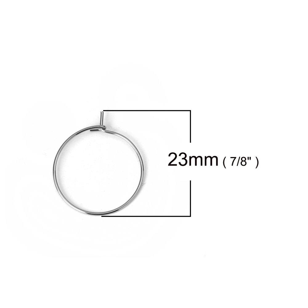 Creole örhängehållare rostfritt stål silver N°03-20 mm x 5 par
