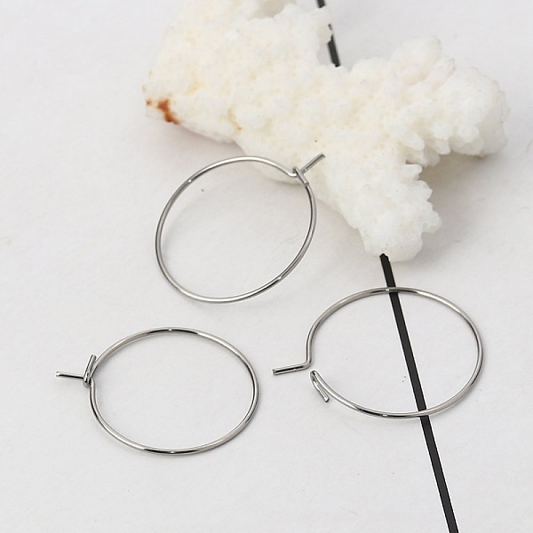 Creole &ouml;rh&auml;ngeh&aring;llare rostfritt st&aring;l silver N&deg;03-20 mm x 5 par