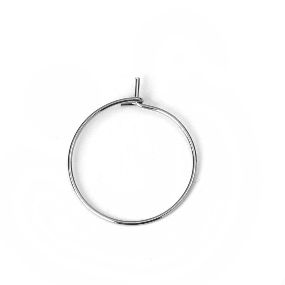 Creole örhängehållare rostfritt stål silver N°03-25 mm x 5 par
