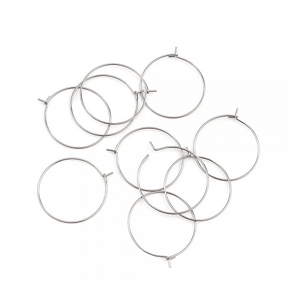 Creole &ouml;rh&auml;ngeh&aring;llare rostfritt st&aring;l silver N&deg;03-25 mm x 5 par