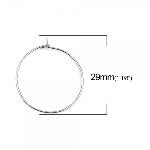 Creole &ouml;rh&auml;ngeh&aring;llare rostfritt st&aring;l silver N&deg;03-25 mm x 5 par