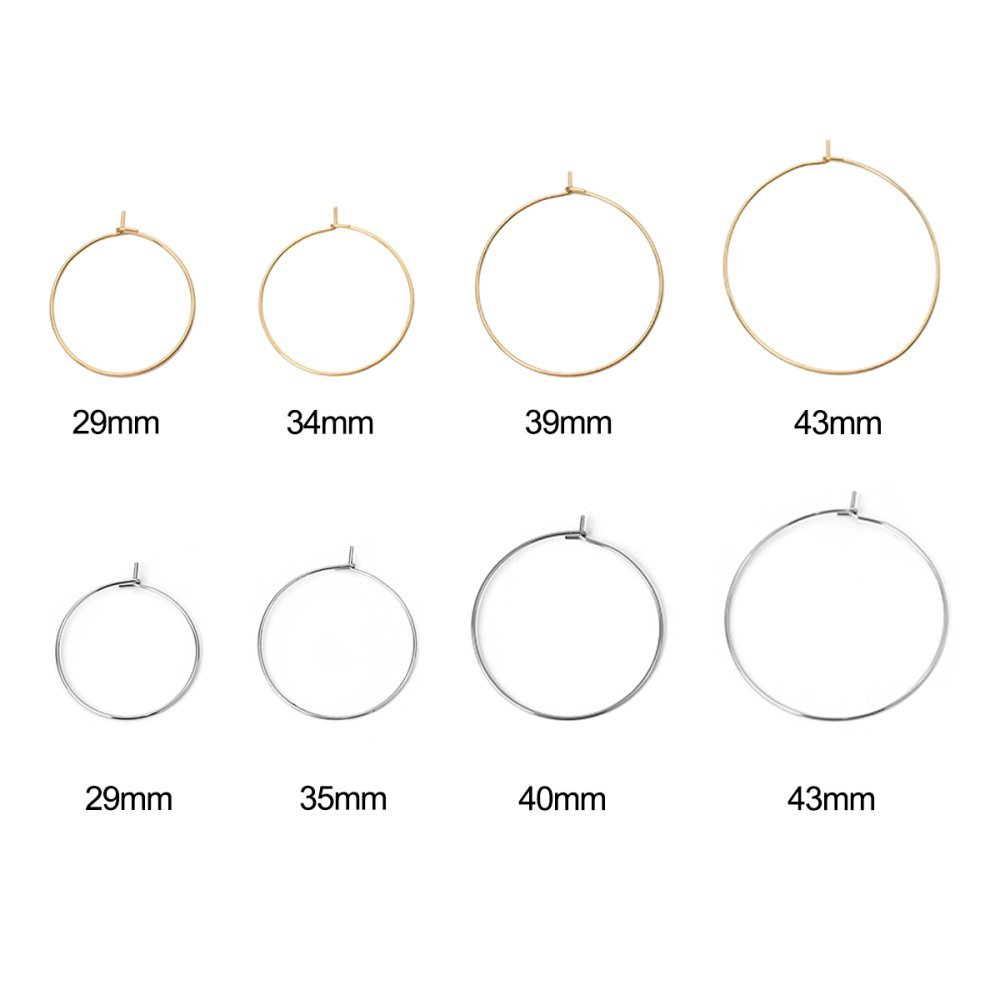 Creole örhängehållare rostfritt stål silver N°03-25 mm x 5 par