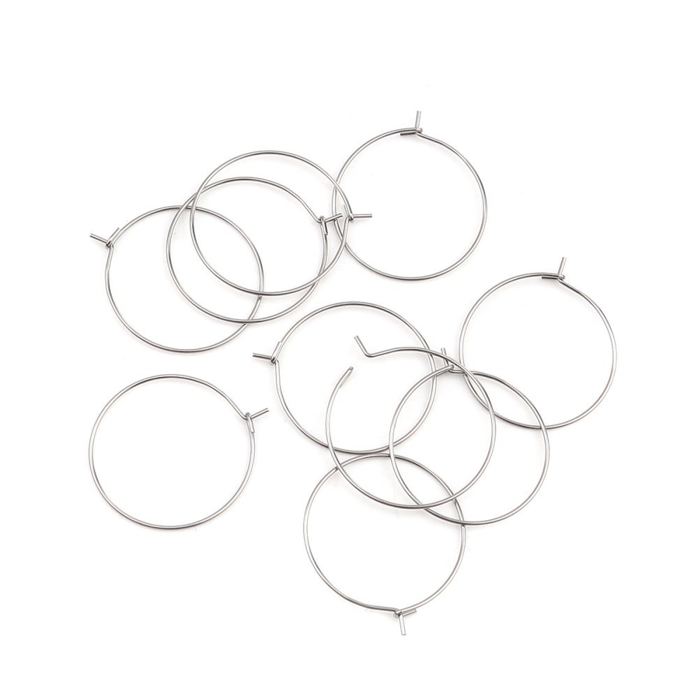 Silver Creole örhängehållare i rostfritt stål N°03-30 mm x 5 par