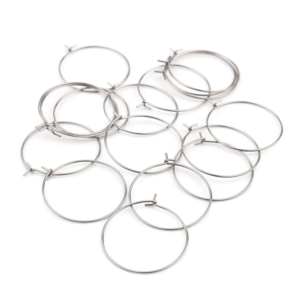 Silver Creole örhängehållare i rostfritt stål N°03-30 mm x 5 par
