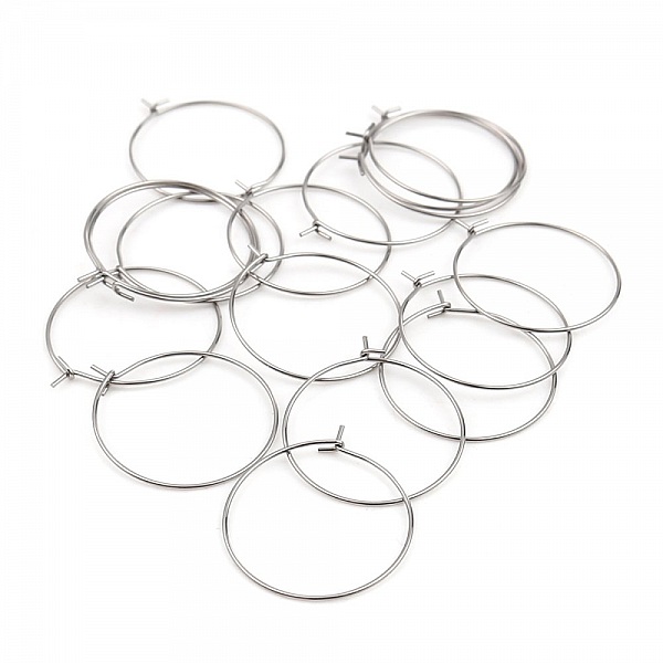 Silver Creole &ouml;rh&auml;ngeh&aring;llare i rostfritt st&aring;l N&deg;03-30 mm x 5 par