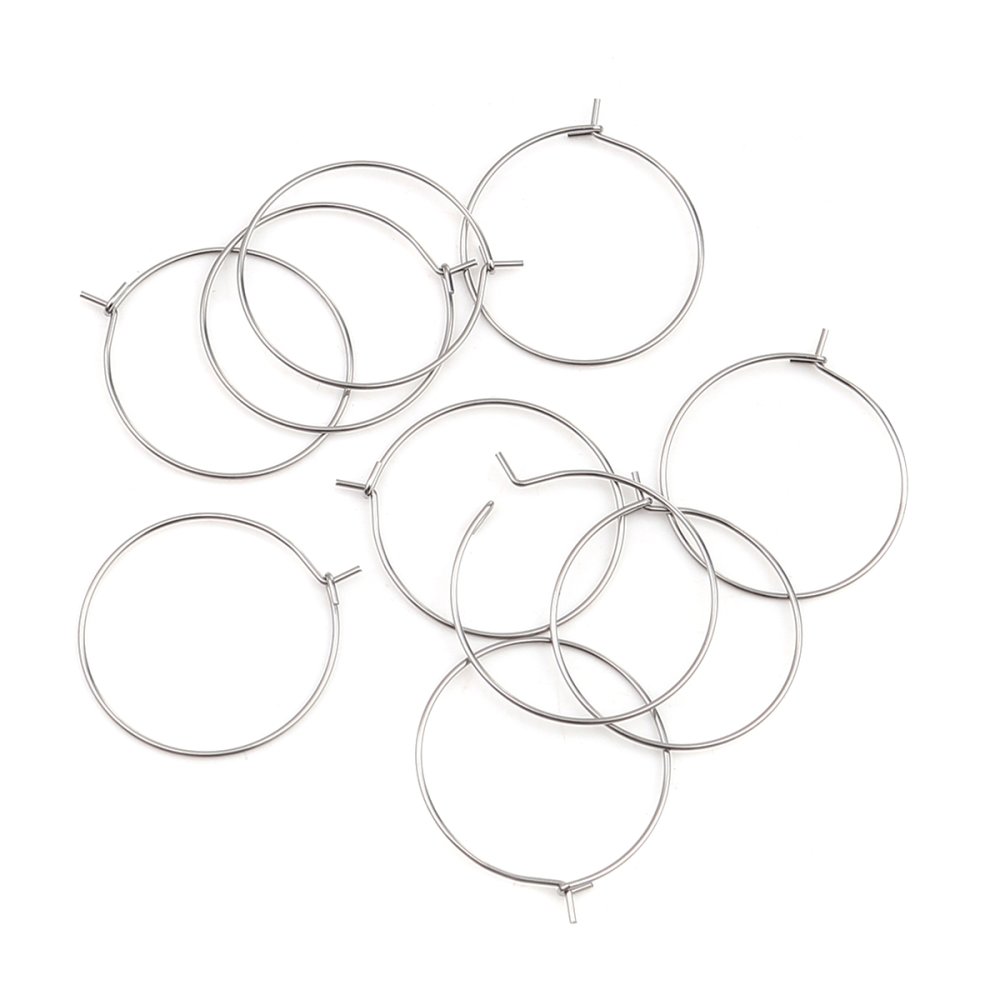 Creole örhängehållare rostfritt stål silver N°03-35 mm x 5 par