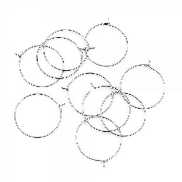 Creole &ouml;rh&auml;ngeh&aring;llare rostfritt st&aring;l silver N&deg;03-35 mm x 5 par