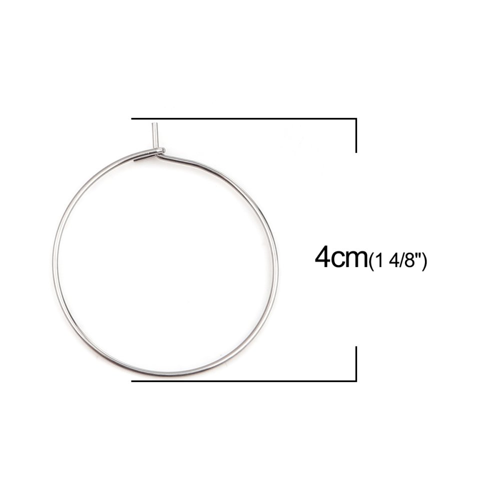 Creole örhängehållare rostfritt stål silver N°03-35 mm x 5 par