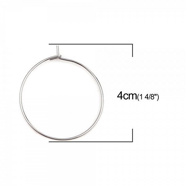 Creole &ouml;rh&auml;ngeh&aring;llare rostfritt st&aring;l silver N&deg;03-35 mm x 5 par