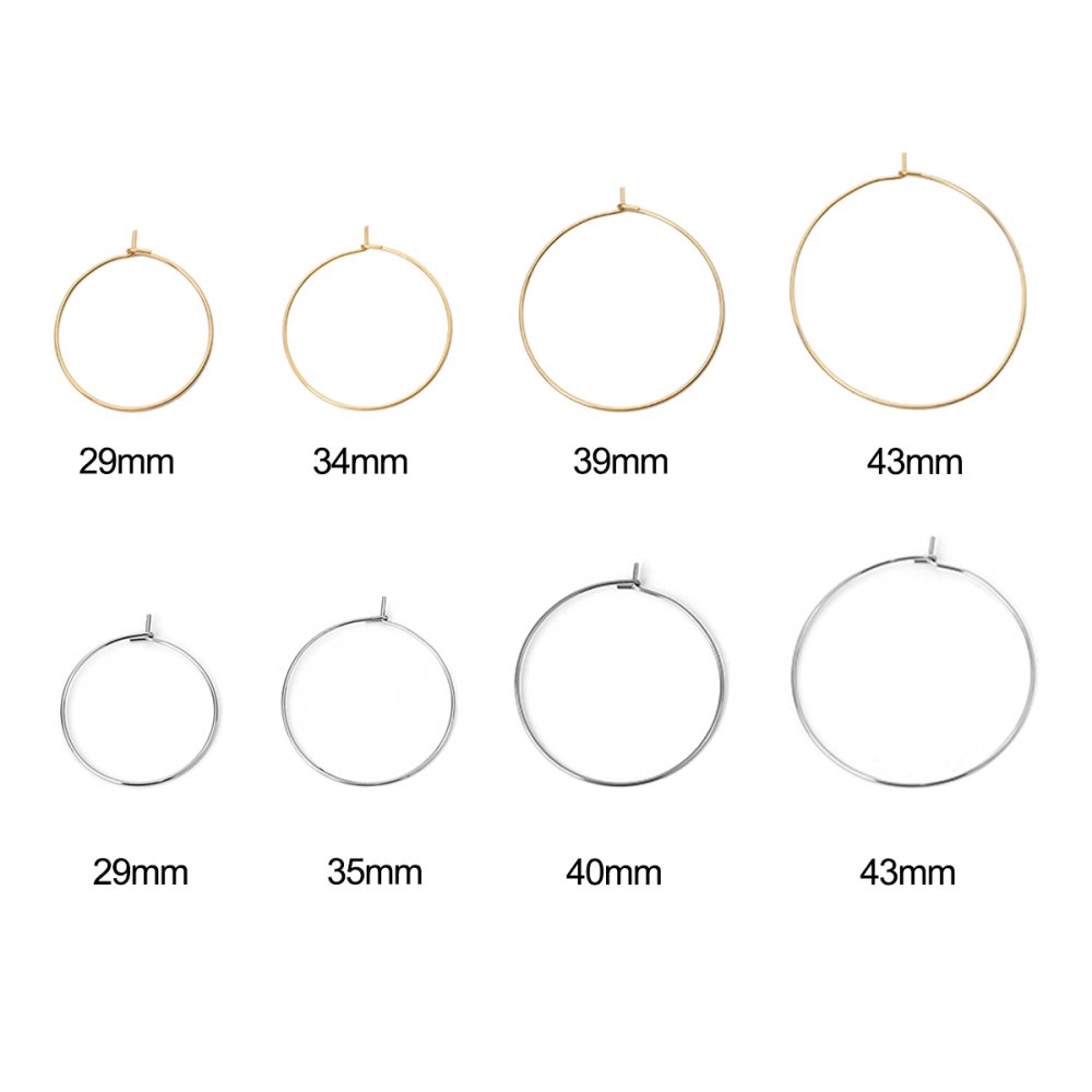 Guldpläterat rostfritt stål Creole örhängehållare N°03-20 mm x 5 par