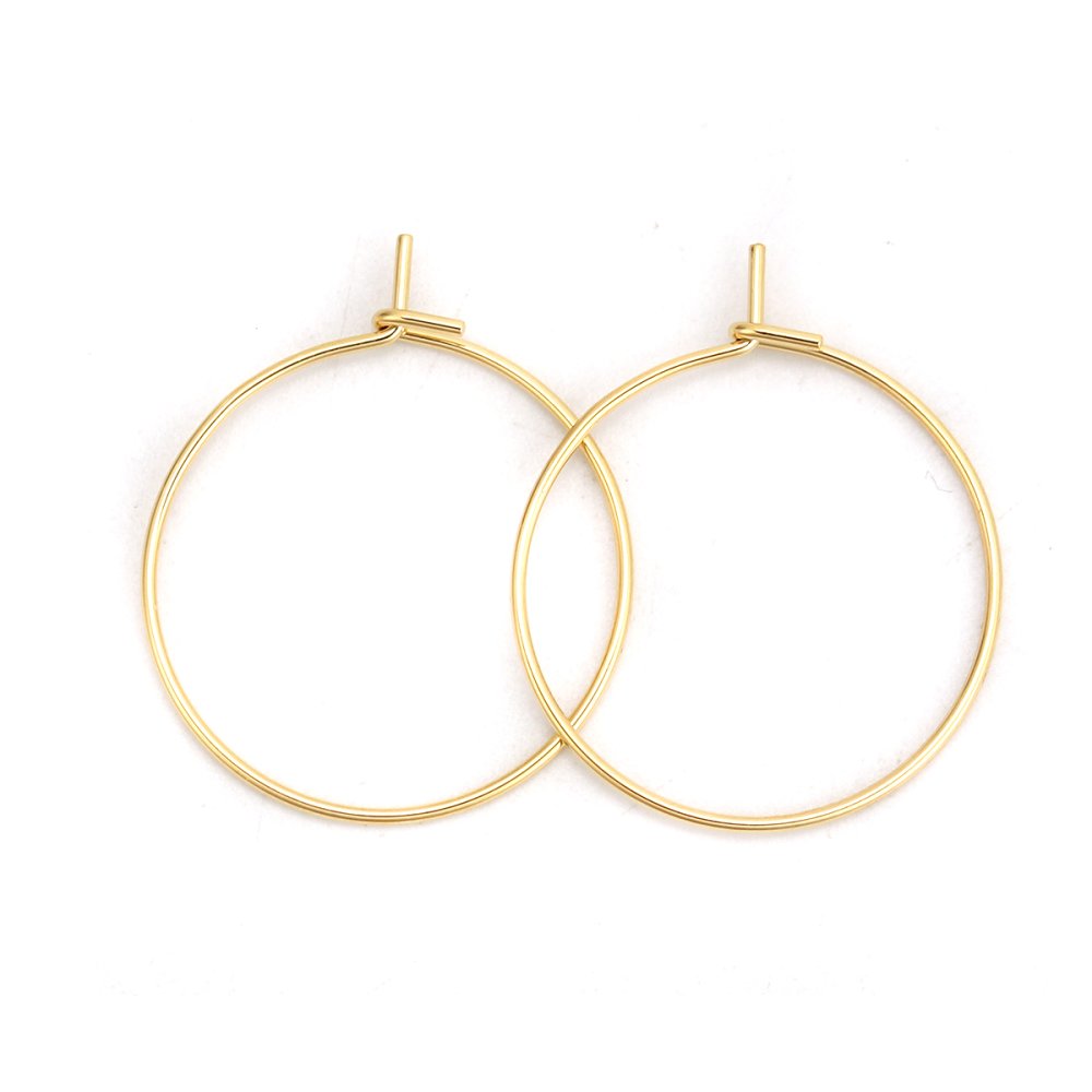 Guldpläterat rostfritt stål Creole örhängehållare N°03-20 mm x 5 par