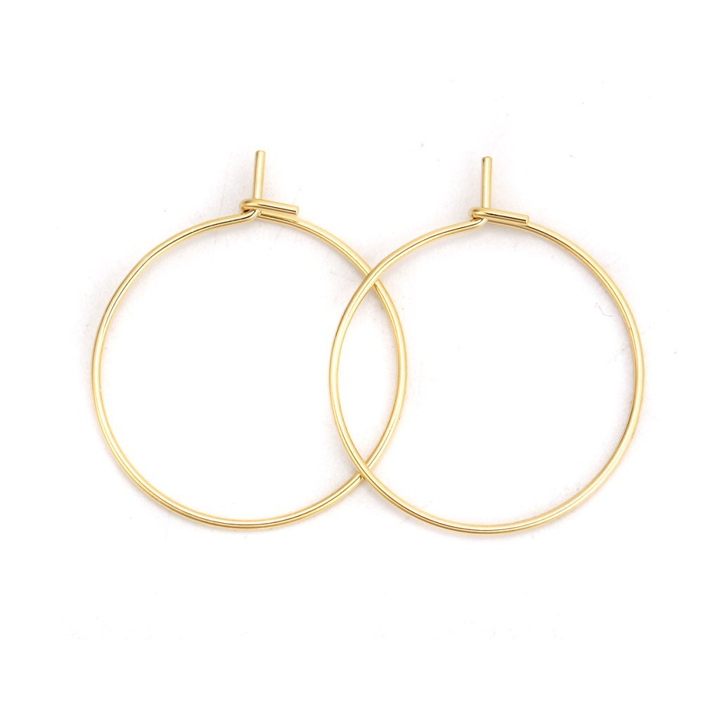 Guldpläterat rostfritt stål Creole örhängehållare N°03-20 mm x 5 par
