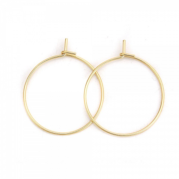 Guldpl&auml;terat rostfritt st&aring;l Creole &ouml;rh&auml;ngeh&aring;llare N&deg;03-20 mm x 5 par