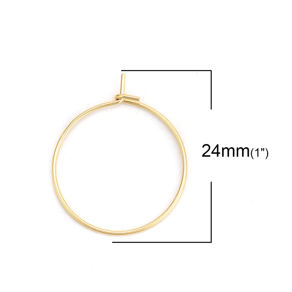 Guldpläterat rostfritt stål Creole örhängehållare N°03-20 mm x 5 par