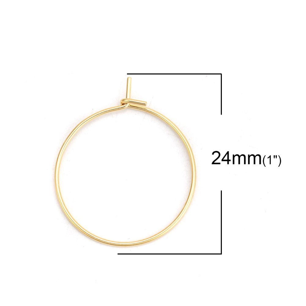 Guldpläterat rostfritt stål Creole örhängehållare N°03-20 mm x 5 par