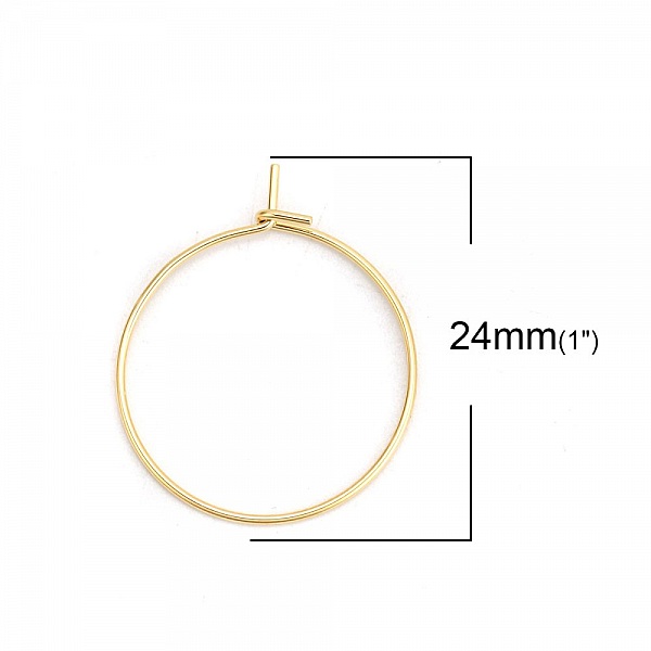 Guldpl&auml;terat rostfritt st&aring;l Creole &ouml;rh&auml;ngeh&aring;llare N&deg;03-20 mm x 5 par