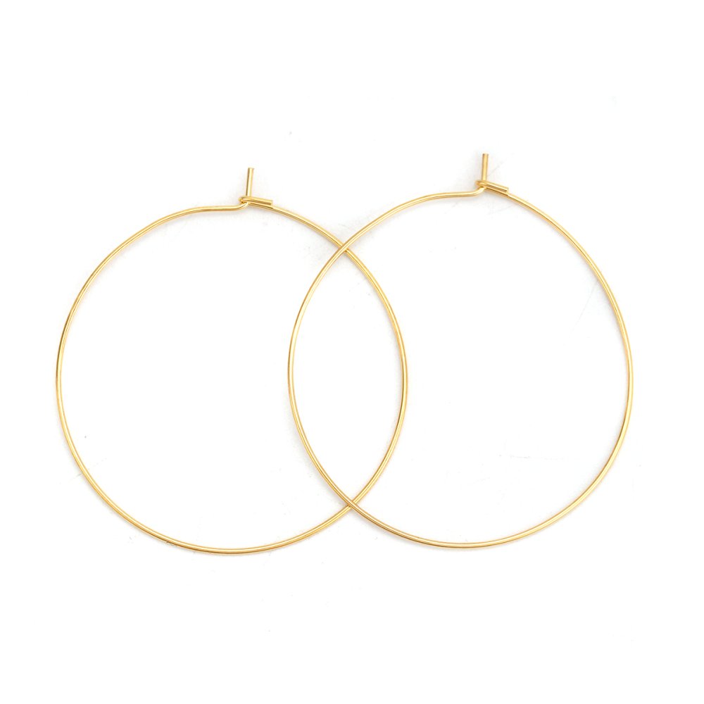 Guldpläterat rostfritt stål Creole örhängehållare N°03-30 mm x 5 par