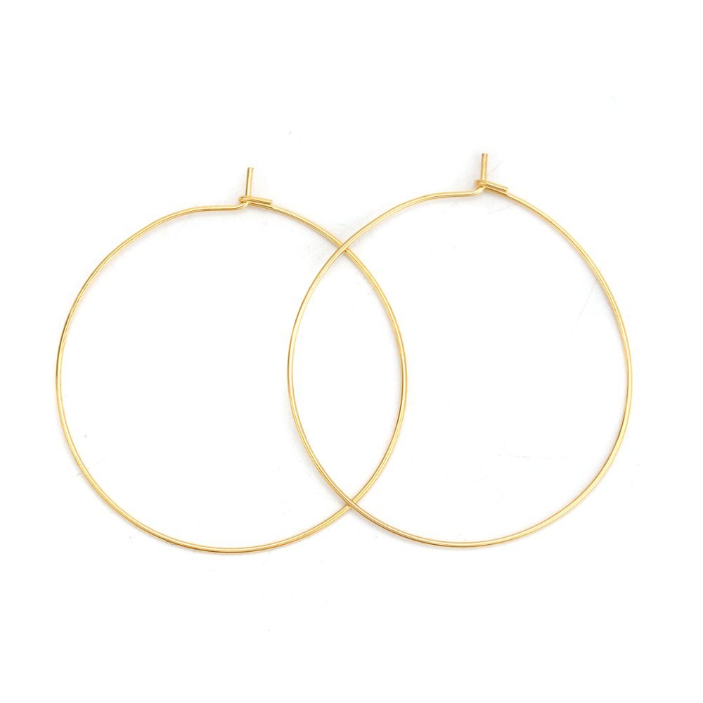 Guldpläterat rostfritt stål Creole örhängehållare N°03-30 mm x 5 par