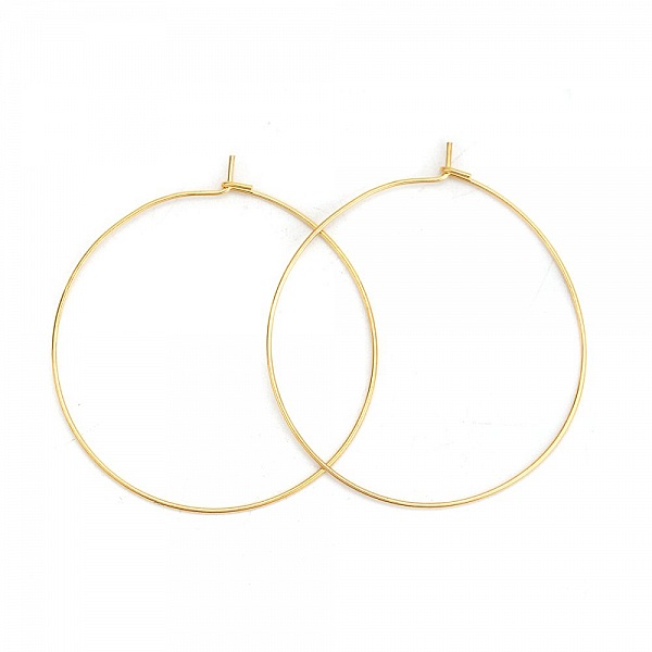 Guldpl&auml;terat rostfritt st&aring;l Creole &ouml;rh&auml;ngeh&aring;llare N&deg;03-30 mm x 5 par