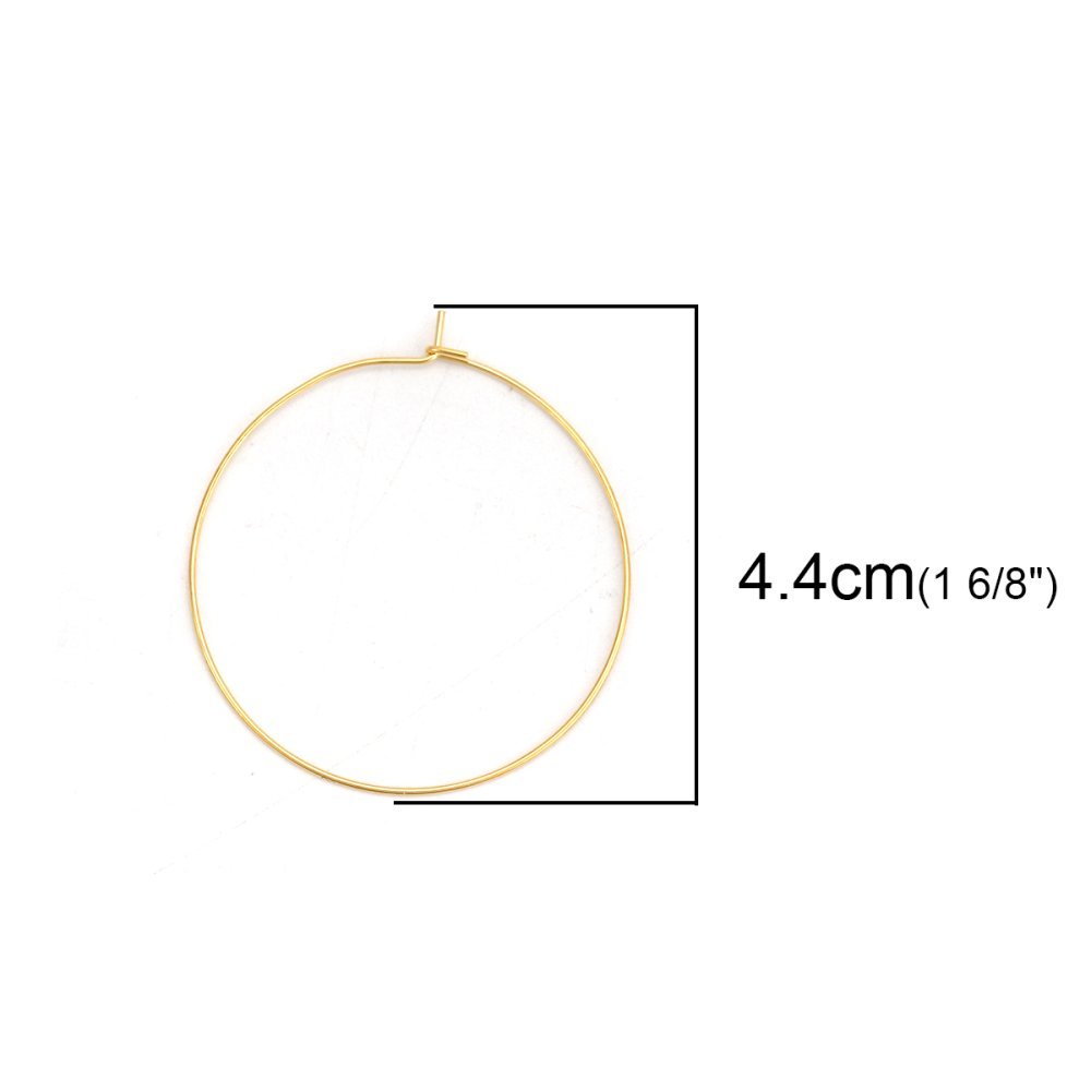 Guldpläterat rostfritt stål Creole örhängehållare N°03-30 mm x 5 par