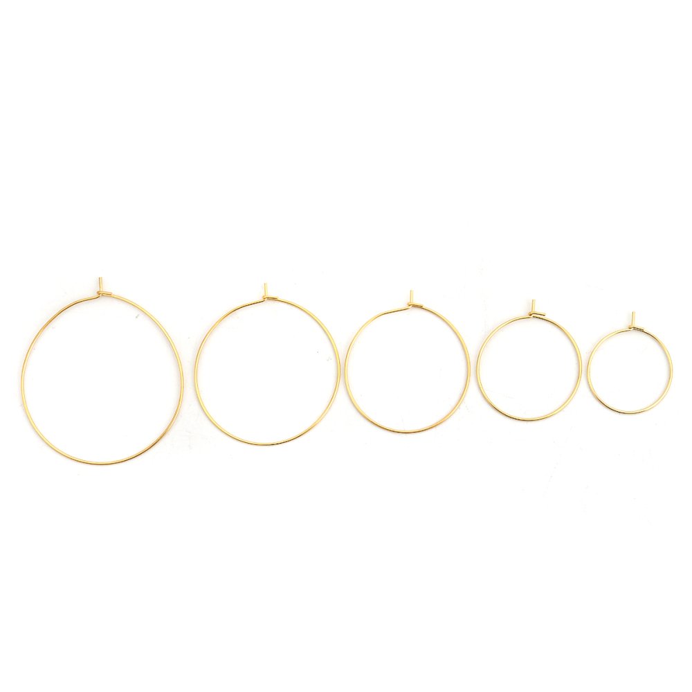 Guldpläterat rostfritt stål Creole örhängehållare N°03-30 mm x 5 par