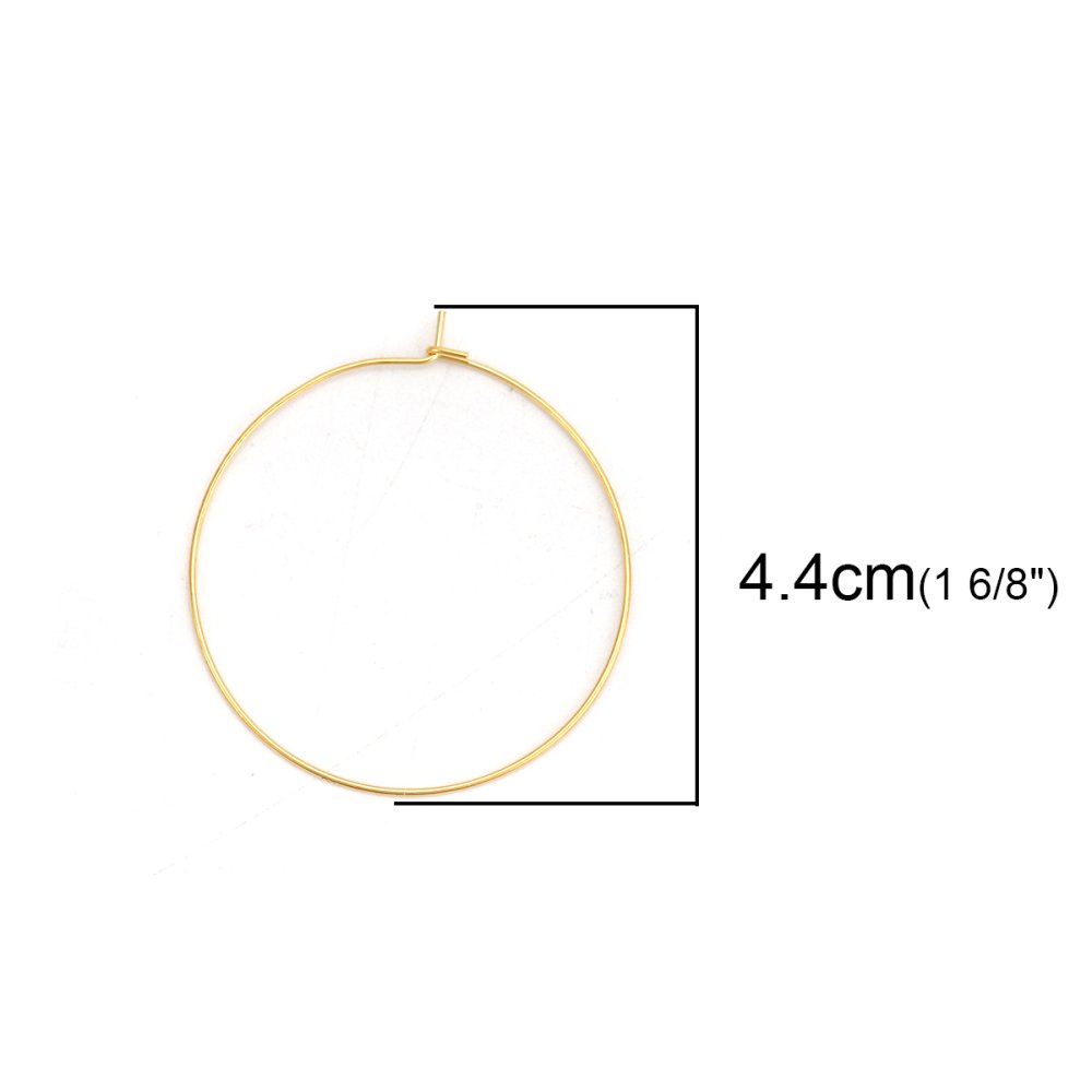 Guldpläterat rostfritt stål Creole örhängehållare N°03-40 mm x 5 par