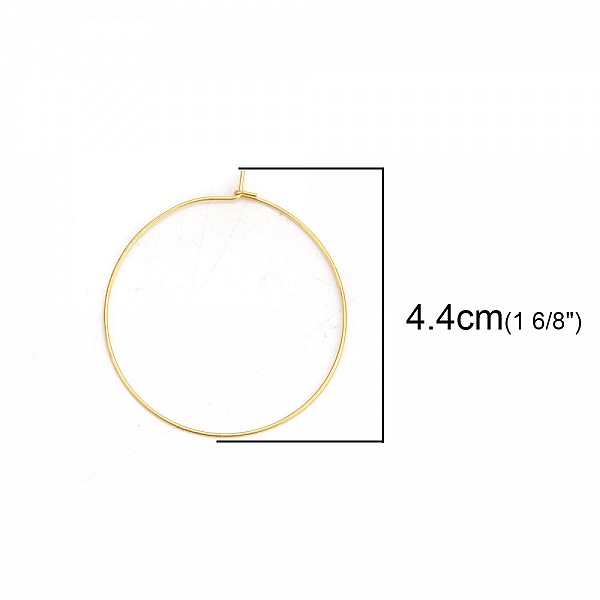 Guldpl&auml;terat rostfritt st&aring;l Creole &ouml;rh&auml;ngeh&aring;llare N&deg;03-40 mm x 5 par