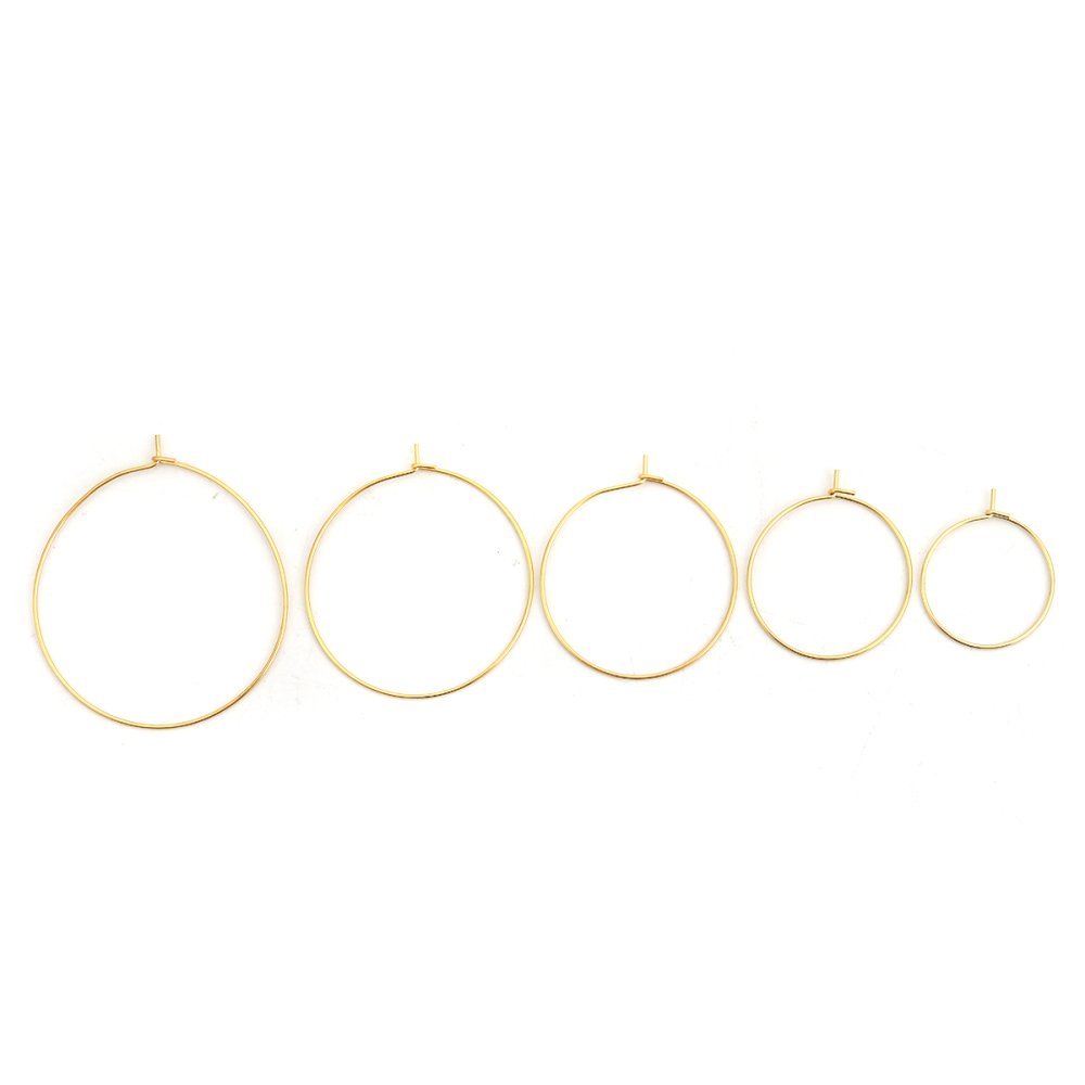 Guldpläterat rostfritt stål Creole örhängehållare N°03-40 mm x 5 par
