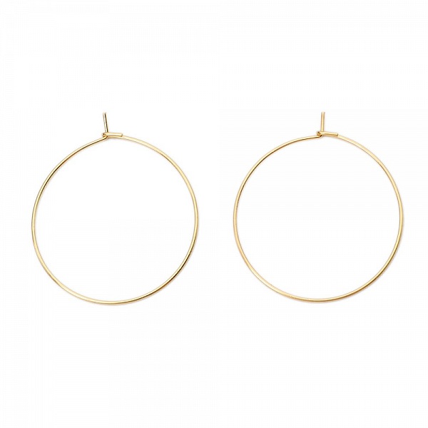 Guldpl&auml;terat rostfritt st&aring;l Creole &ouml;rh&auml;ngeh&aring;llare N&deg;03-40 mm x 5 par