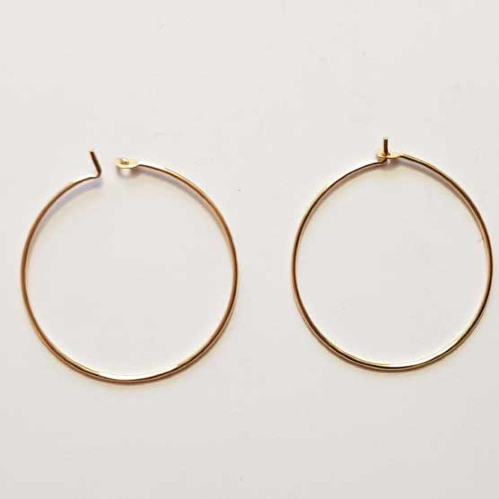 Creole örhängehållare 18K guldpläterad N°01-25 mm x 1 par