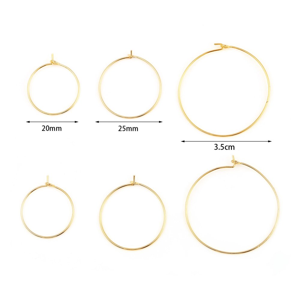 Creole örhängehållare 18K guldpläterad N°01-25 mm x 1 par