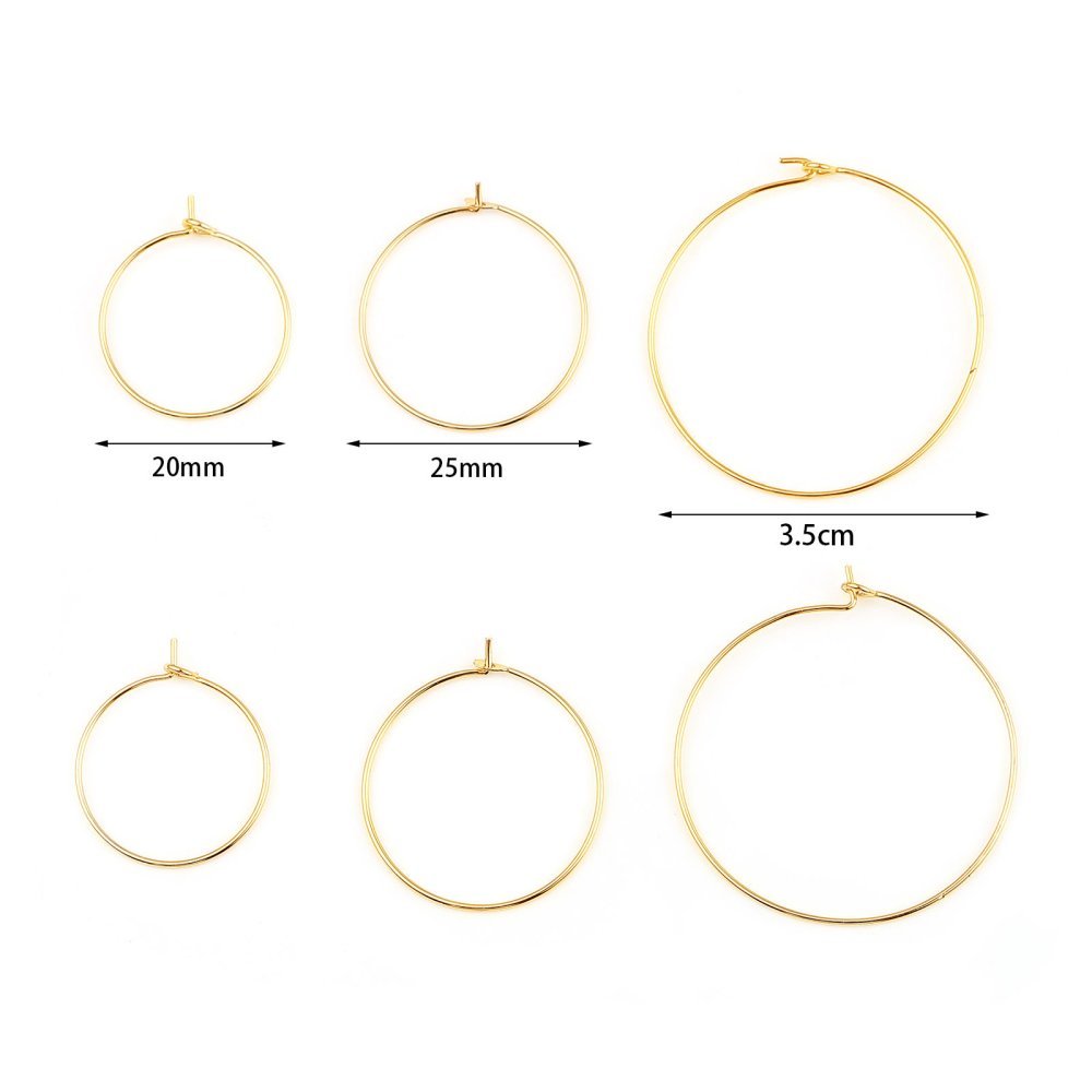 Creole örhängehållare 18K guldpläterad N°01-25 mm x 1 par