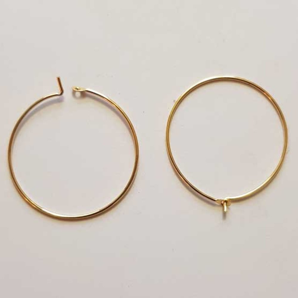 Creole örhängehållare 18K guldpläterad N°01-25 mm x 1 par